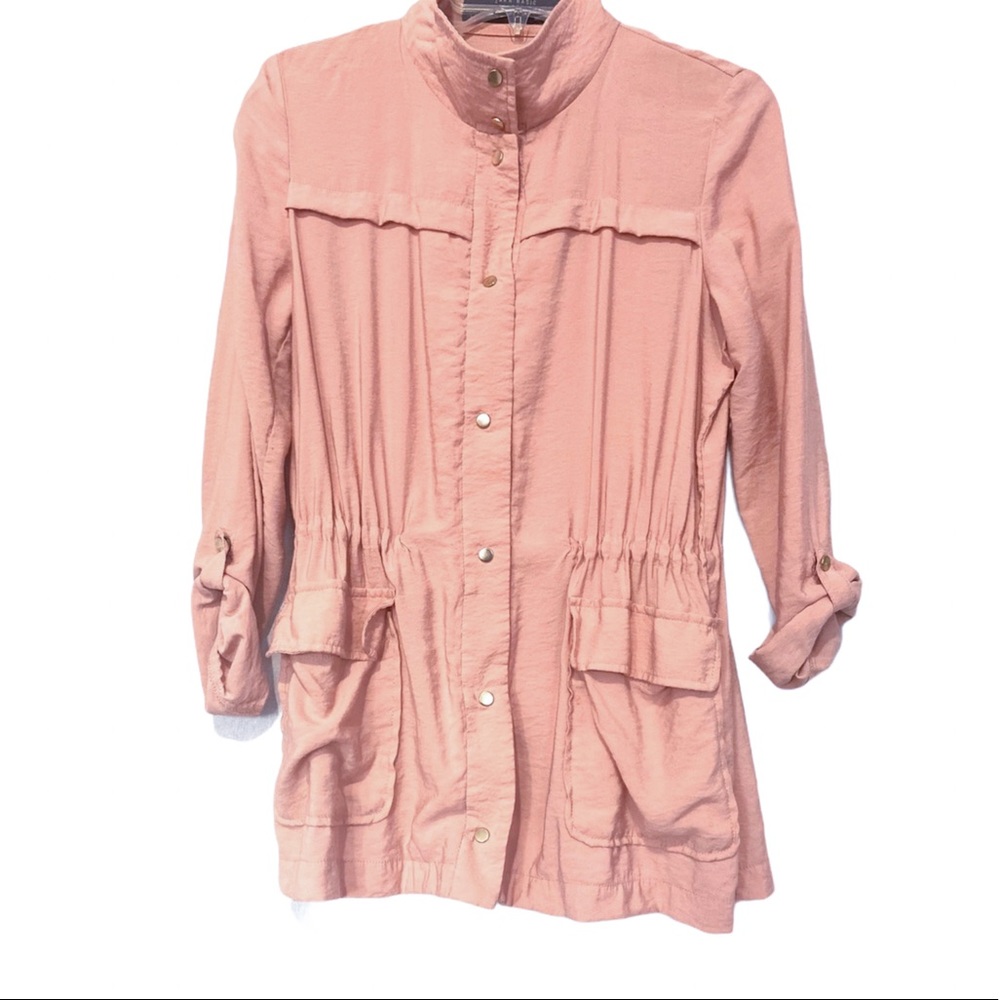Zara Basic Utility Jacket Pink Size XS